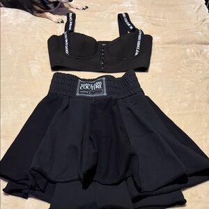 Versace Jeans Couture Black Bralette and Skirt Set